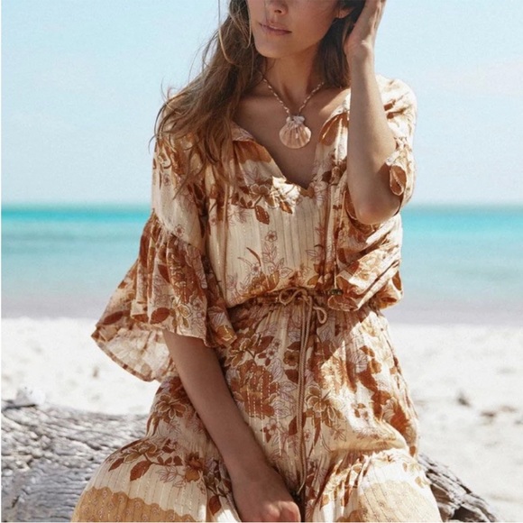 ✨Last Chance💋 ❤️‍🔥Spell & The Gypsy Coco Lei Flutter Sleeve Playdress XXS - Picture 2 of 16